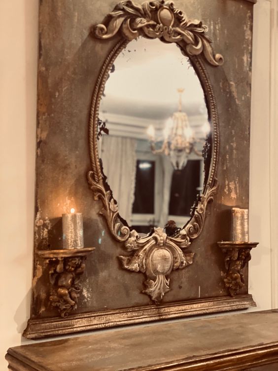 an antique mirror