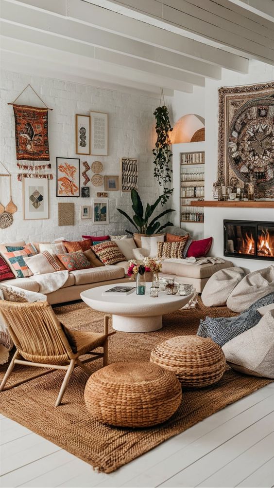 bohemian-style living rooms are full of individual charm